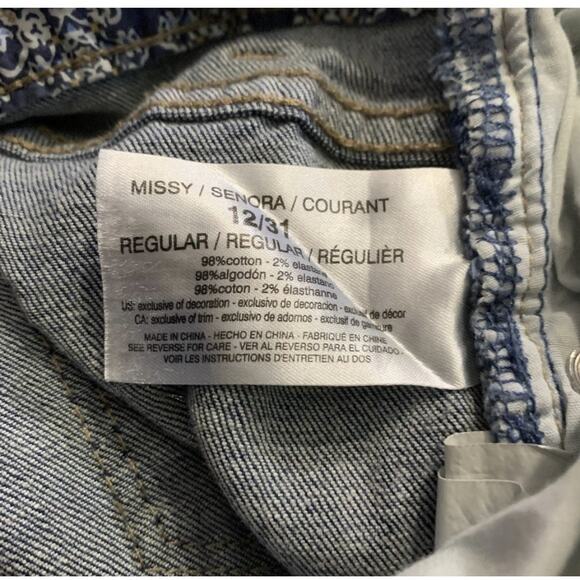 Vintage America Boho Patched Skinny Jeans 12R/31 Denim Jean - Picture 6 of 6